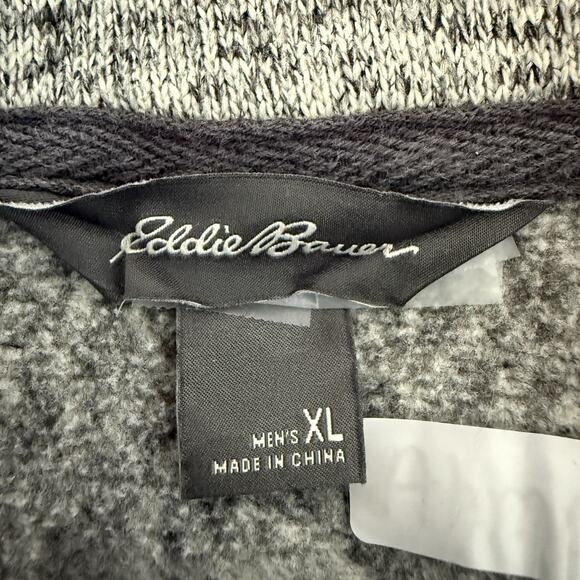 Eddie Bauer Mens Gray Fleece Mock Pullover Henley Sweater Sweatshirt Size XL - Picture 4 of 12